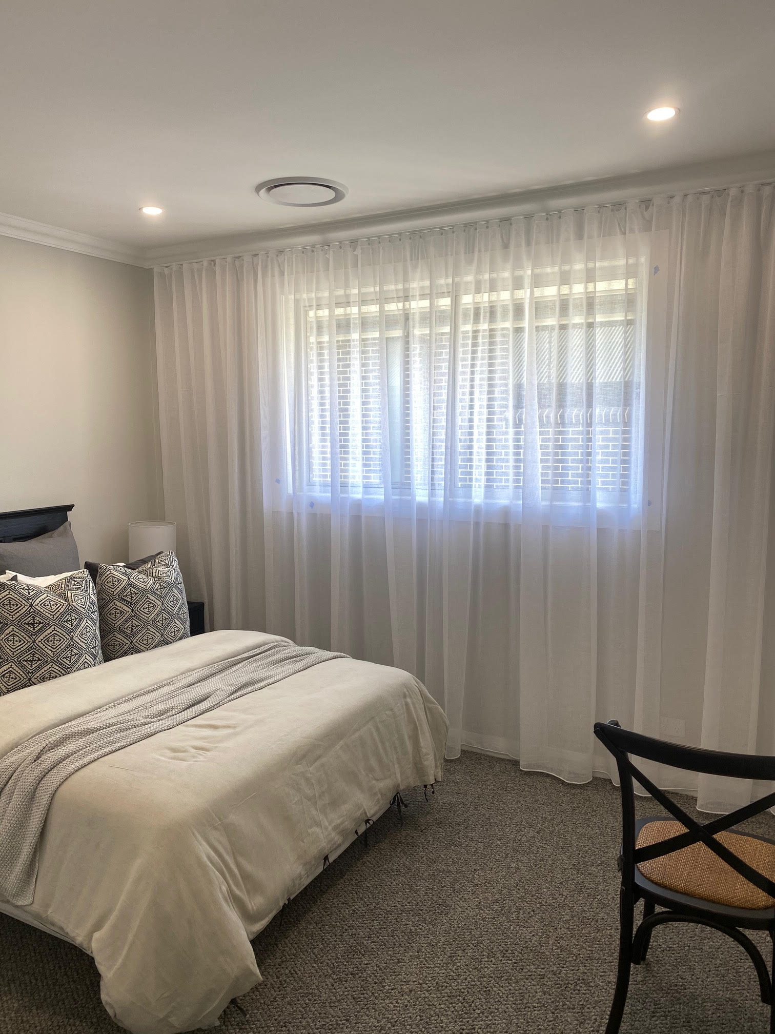 Sheer curtains in a dining room