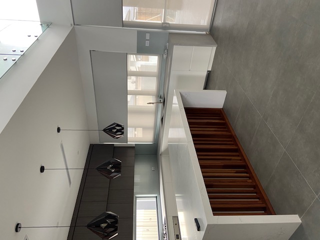 Modern kitchen with roller blinds